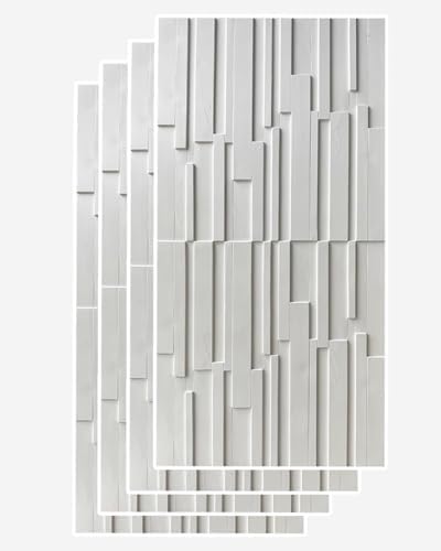 3D-PU-Wandpaneele, Kunstmosaikpaneele, Wanddekorationsverkleidung For Gaming-Raum-TV-Hintergrund, Raumzement-Texturpaneele, Dekorative Mittelalterliche Fliesen(White,4pcs) von QIANMEI