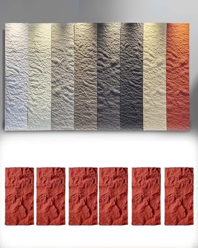 3D-Wandpaneele Aus Kunststein, 6er-Pack, Dekorative Verkleidung In Steinoptik For Wohnstudios, Ziegeltapete Mit Natürlicher Ziegeleffektstruktur(Red) von QIANMEI