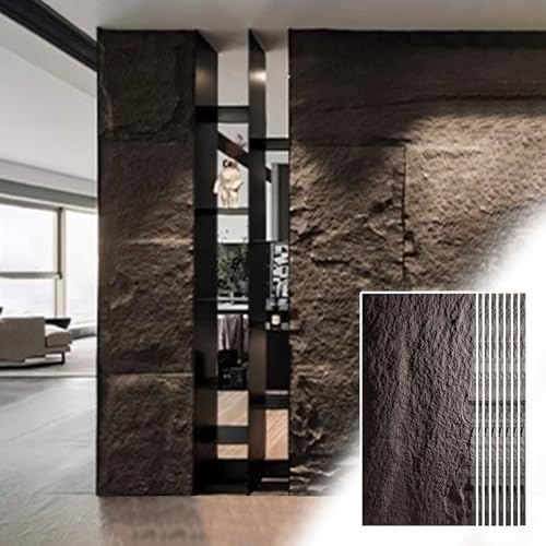 3D-Wandpaneele For Die Inneneinrichtung, PU-3D-Fliesen-Ziegel-Wandaufkleber In Steinoptik, Innenkulissenverkleidung, DIY-Installation(Gray-c,8pack) von QIANMEI