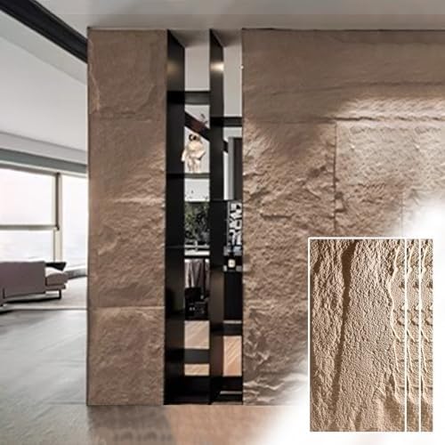 3D-Wandpaneele For Die Inneneinrichtung, PU-3D-Fliesen-Ziegel-Wandaufkleber In Steinoptik, Innenkulissenverkleidung, DIY-Installation(Gray-d,3pack) von QIANMEI