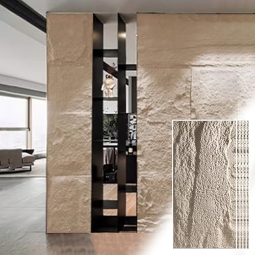 3D-Wandpaneele For Die Inneneinrichtung, PU-3D-Fliesen-Ziegel-Wandaufkleber In Steinoptik, Innenkulissenverkleidung, DIY-Installation(Gray-e,5pack) von QIANMEI