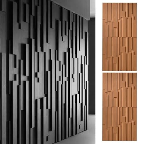 3D-Wandverkleidungsplatten For Wohnzimmer, Flur Und Treppen, Wasserdichte, Zuschneidbare PU-Wandplatten, 60 × 120 Cm Große Holzmaserungsstrukturplatte Mit Ziegeltapete(Brown) von QIANMEI