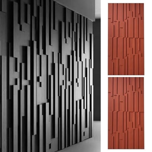 3D-Wandverkleidungsplatten For Wohnzimmer, Flur Und Treppen, Wasserdichte, Zuschneidbare PU-Wandplatten, 60 × 120 Cm Große Holzmaserungsstrukturplatte Mit Ziegeltapete(Red) von QIANMEI