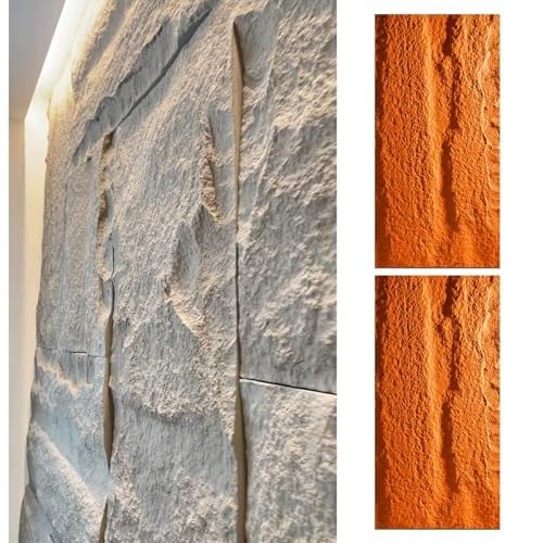 3D-dekorative Wandverkleidung For Den Innen- Und Außenbereich, Moderne Kunststein-PU-Ziegel-Tapeten-Wandverkleidungsplatten, Kunststeinplatte For Die Wand(Red,6pcs) von QIANMEI