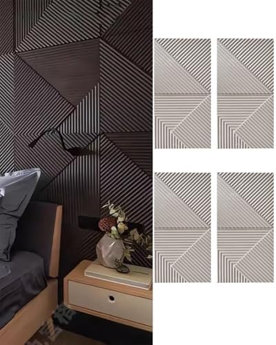 3D-strukturierte Wandpaneele, DIY-Küche, Badezimmer, Heimdekor-Tapete, Innenwand-Dekorplatte, Kunstziegel For Spielzimmer, TV-Hintergrund, Wohnzimmer(Light Gray,4pcs) von QIANMEI