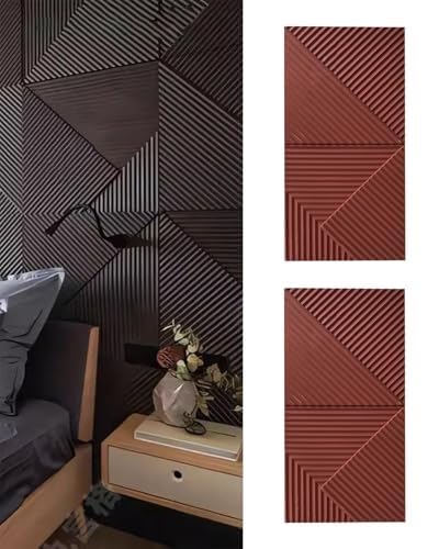 3D-strukturierte Wandpaneele, DIY-Küche, Badezimmer, Heimdekor-Tapete, Innenwand-Dekorplatte, Kunstziegel For Spielzimmer, TV-Hintergrund, Wohnzimmer(Red,2pcs) von QIANMEI