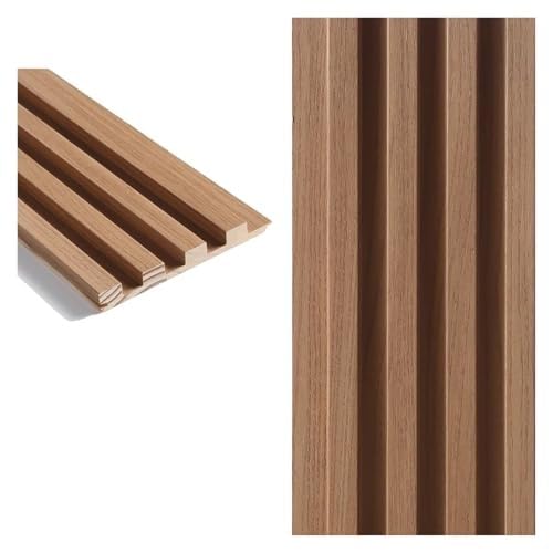 4er-Pack Holzlamellen-Wandpaneele For Die Innenwanddekoration, Wasserdichte 3D-Wandverkleidungsplatten Mit Geriffelter Struktur, TV-Wand-Hintergrundwand-Wohnzimmerdekoration(#7,180cm/5.9ft) von QIANMEI