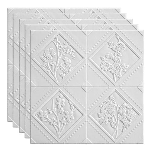 70 X 70 Cm 3D-Wandpaneele, Selbstklebende Tapete For Aufkleben Und Abziehen, Wasserdichte Wandverkleidung Aus XPE-Schaum For Schlafzimmer, Badezimmer, Küche, Kamindekor(30Pcs) von QIANMEI
