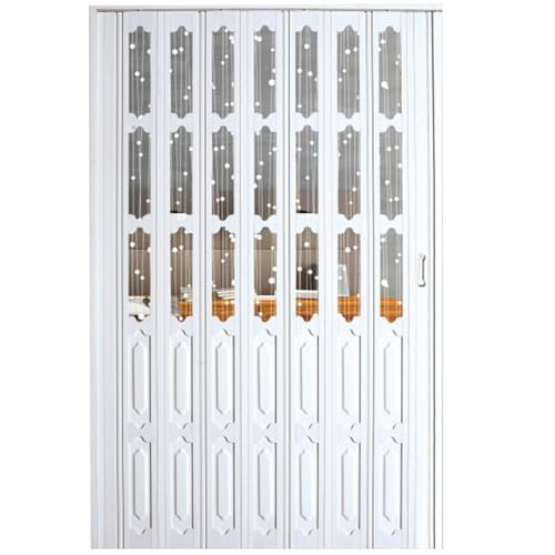Falttüren Innentüren Faltschiebetüren Aus PVC Und Acryl, Teleskop-Duschtüren, Ziehharmonika-Innentüren, Individuell Aufrollbare Raumteiler For Eine Vielzahl Kleiner Räume(43x80in(109.2x203.2cm)) von QIANMEI