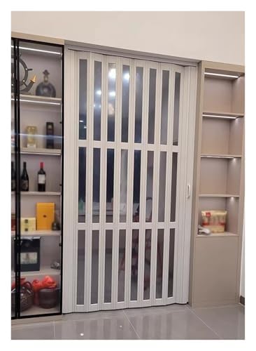 Falttüren Innentüren Falttür For Die Küche, 100 Cm Breit, PVC-Schiebetür For Den Innenbereich Mit Klarem Acrylglas, Falttürschirm For Den Eingangsbereich Von Home Office Und Gewerbe(100x195cm/39.4x76. von QIANMEI