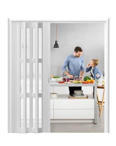 Falttüren Innentüren Rollladen-Raumteiler In Sondergröße, Interne Falttür, Offene Küchenschiebetür, Magnetverschluss, Mit Geräuschlosen Riemenscheiben(59x80in(149.9x203.2cm)) von QIANMEI