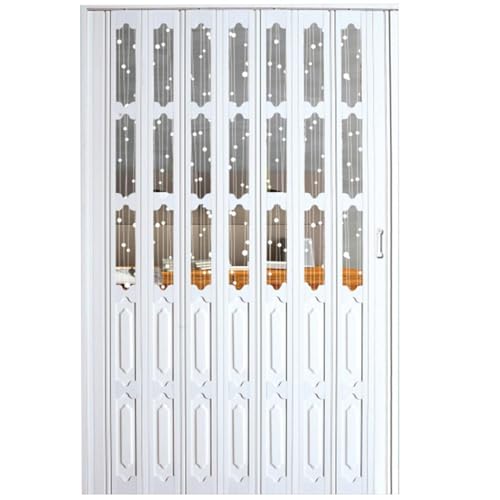 Falttüren Innentüren Ziehharmonikatür Aus PVC Und Acryl, Interne Falttüren, Raumteiler-Schiebetüren, Magnetisch Schließende Verdunkelungstüren,(21x80in(53.3x203.2cm)) von QIANMEI