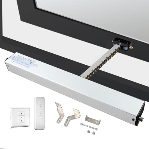 QIANMEI Elektrischer Fensterheberantrieb, 300 Mm – 800 Mm Hub, Kettenantrieb Mit Fernbedienung + Schalter, Doppelkette/geräuscharm, Automatisierte Fensterlösungen(300mm) von QIANMEI