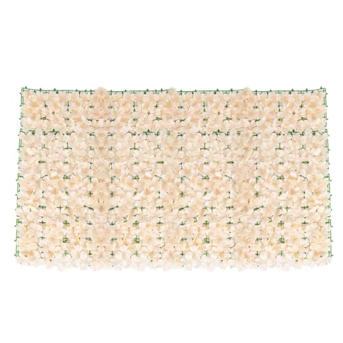 QIANMEI Künstliche Garten Sichtschutz Künstliche Blumenzaundekoration for Den Außenbereich, Künstlicher Kirschblütenzaun, Sichtschutzwand for Den Garten, Blumendekoration,(Champagne 1 * 3m) von QIANMEI