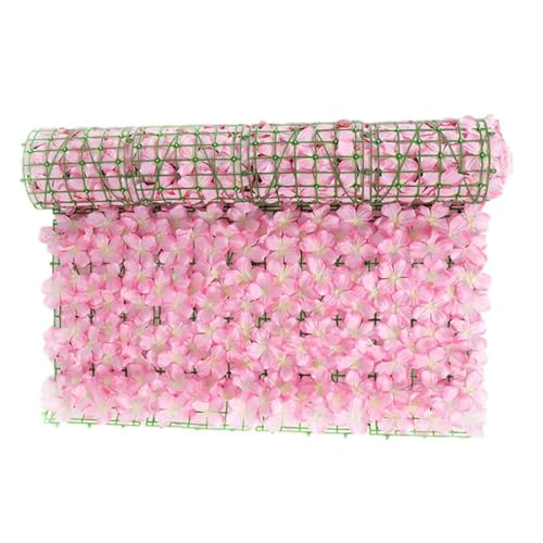 QIANMEI Künstliche Garten Sichtschutz Künstliche Blumenzaundekoration for Den Außenbereich, Künstlicher Kirschblütenzaun, Sichtschutzwand for Den Garten, Blumendekoration,(Pink 0.5 * 3m) von QIANMEI