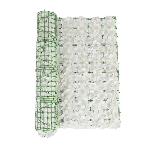 QIANMEI Künstliche Garten Sichtschutz Künstliche Blumenzaundekoration for Den Außenbereich, Künstlicher Kirschblütenzaun, Sichtschutzwand for Den Garten, Blumendekoration,(White 0.5 * 1m) von QIANMEI