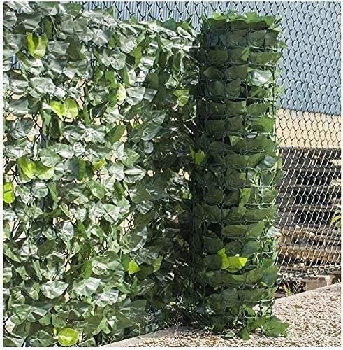 QIANMEI Künstliche Garten Sichtschutz Künstliche Gartenheckenrolle, Sichtschutzzaun Imitiert Efeugrüne Blätter, Sichtschutzgitter Aus Künstlichen Blättern, for Den Außenbereich(1x5M) von QIANMEI