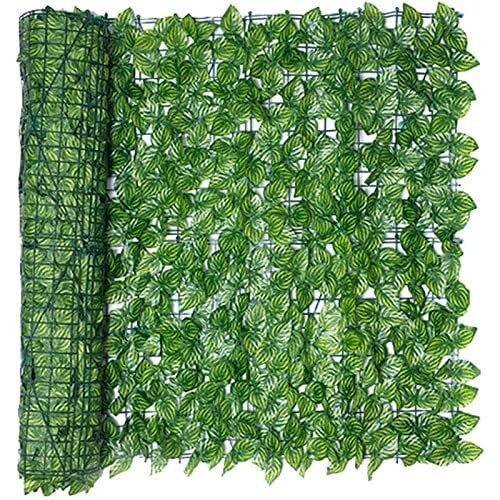QIANMEI Künstliche Garten Sichtschutz Künstliche Heckenzaunplatten Mit Künstlichen Efeublättern, Gartenzaun-Kunstblätter, Grüne Heckenrollen, Sichtschutzzaun-Efeu-Schirmplatten,(1x3m) von QIANMEI