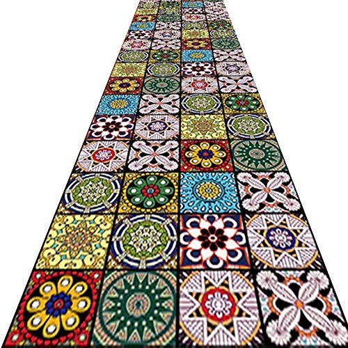 QIANMEI Teppich Läufer, Korridor Teppich Buntes 3D-Design Flur Läufer Teppich, Teppich Flur Fußmatte rutschfeste Teppich absorbieren Wasser Küchenmatte/Teppich (Color : A, Size : 1.2x1.6m) von QIANMEI