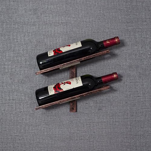 QIANMEI Wandmontierter Weinhalter, 2/4/6 Flaschen Metall-Weinregal, DIY Abnehmbarer Weinaufbewahrungsorganisator, Restaurant, Bar Oder Weinkeller(Size:2 Bottles) von QIANMEI