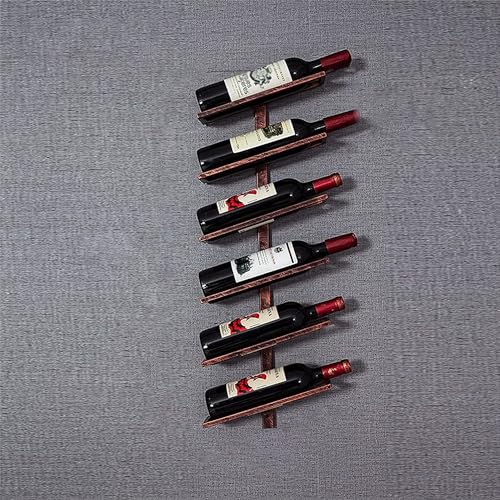 QIANMEI Wandmontierter Weinhalter, 2/4/6 Flaschen Metall-Weinregal, DIY Abnehmbarer Weinaufbewahrungsorganisator, Restaurant, Bar Oder Weinkeller(Size:6 Bottles) von QIANMEI