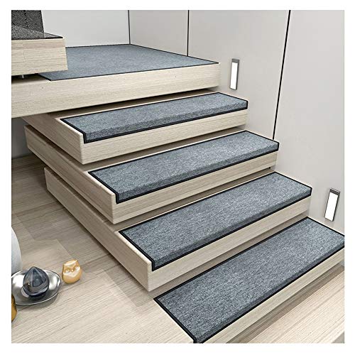 Stufenmatten Treppen-Teppich Klassisches Retro Rechteckige Volltonfarbe Läuferteppich Waschbare Schalldämmung Selbstlutschend Sicherheitsteppich 4 Farben 5 Größen ( Color : D- 30X100CM , Size : 5pcs ) von QIANMEI