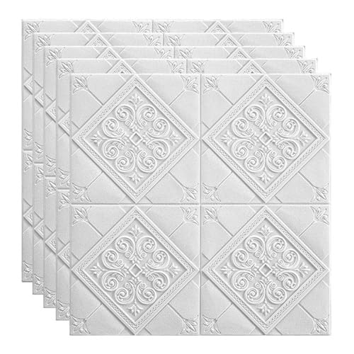 Wandverkleidung Mit 3D-Effekt, Weiche Und Sichere Wandverkleidung Aus XPE-Schaum, Selbstklebende Dekorative Mittelalterliche Fliesen, 70 X 70 Cm, Kollisionssicher(40Pcs) von QIANMEI