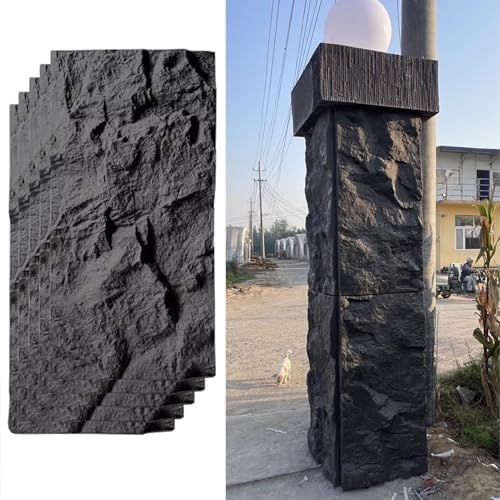 Wandverkleidung Mit Kunststeinstruktur, Moderne 3D-Wandkunst-Beschichtungsplatten, DIY-Wandverkleidung For Den Innen- Und Außenbereich, Wasserdichte PU-Textur-Tapete, Form, Dekorativ(Black,3pcs) von QIANMEI