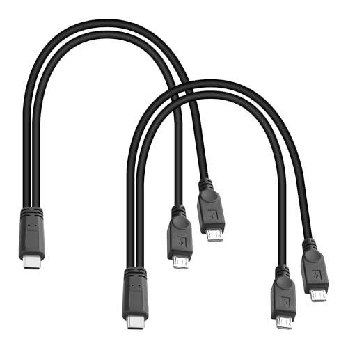 QIANRENON 1 in 2 USB C auf Micro USB Splitter Kurzes Kabel USB Typ C Stecker auf 2 Micro USB Stecker Verteiler Anschluss USB C auf Dual Micro Ladekabel 5V 3A,Keine Datenübertragung,30cm/11.8in,2Pcs QIANRENON 1 in 2 USB C auf Micro USB Splitter Kurzes Kabel USB Typ C Stecker auf 2 Micro USB Stecker Verteiler Anschluss USB C auf Dual Micro Ladekabel 5V 3A,Keine Datenübertragung,30cm/11.8in,2Pcs von QIANRENON