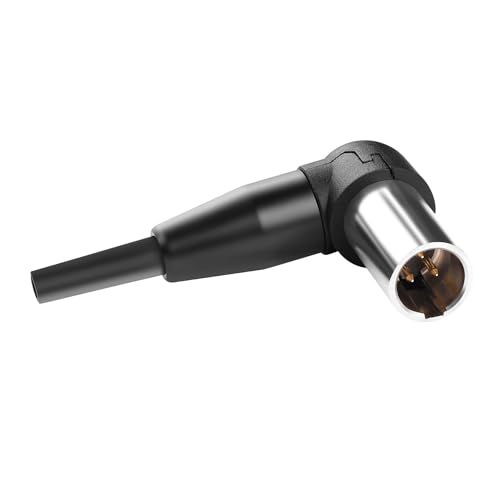 QIANRENON 3Pin Mini XLR Rechter Winkel Löten Anschluss Vergoldeter 3Pin Mini XLR Stecker 90 Grad Winkel Gelöteter Adapter Mini XLR Geschweißter Biege Stecker, für Drahtlose Bodypack Mikrofone von QIANRENON