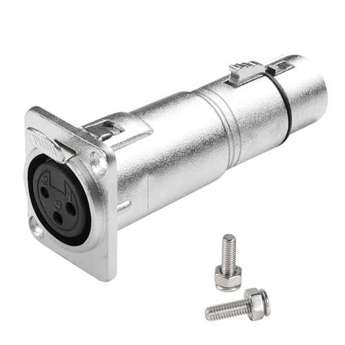 QIANRENON 3Pin XLR Buchse auf Buchse Panel Montage Mikrofon Adapter XLR Feste Montage Symmetrischer Audio Anschluss XLR Durchführung Bulkhead Einbau Steckdosen, für Lautsprecher Bühnenbeleuchtung von QIANRENON