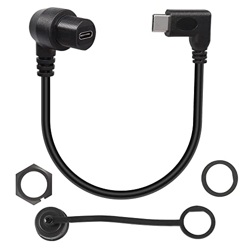 QIANRENON 90 Grad Winkel USB C 3.1 Panel Flush Wasserdichtes Kabel 10 Gbps Type C 3.1 Stecker auf rechtwinklige Buchse Erweiterung Kabel, Gewinde Fixierung Armaturenbrett Panel, 30 cm (Links abbiegen) QIANRENON 90 Grad Winkel USB C 3.1 Panel Flush Wasserdichtes Kabel 10 Gbps Type C 3.1 Stecker auf rechtwinklige Buchse Erweiterung Kabel, Gewinde Fixierung Armaturenbrett Panel, 30 cm (Links abbiegen) von QIANRENON