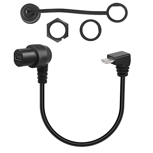 QIANRENON 90 Grad Winkel USB C Flush Panel Mount Kabel USB Type C 2.0 Buchse auf Stecker rechtwinklig wasserdichte Verlängerungskabel, Gewinde auf Armaturenbrett oder Panel, 30 cm/11.8in QIANRENON 90 Grad Winkel USB C Flush Panel Mount Kabel USB Type C 2.0 Buchse auf Stecker rechtwinklig wasserdichte Verlängerungskabel, Gewinde auf Armaturenbrett oder Panel, 30 cm/11.8in von QIANRENON