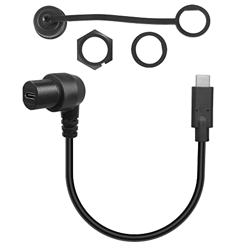 QIANRENON 90 Grad Winkel USB C Flush Panel Mount Kabel USB Type C 2.0 rechtwinklig Buchse auf Stecker wasserdichtes Verlängerungskabel, Gewinde auf Armaturenbrett oder Panel, 30 cm QIANRENON 90 Grad Winkel USB C Flush Panel Mount Kabel USB Type C 2.0 rechtwinklig Buchse auf Stecker wasserdichtes Verlängerungskabel, Gewinde auf Armaturenbrett oder Panel, 30 cm von QIANRENON