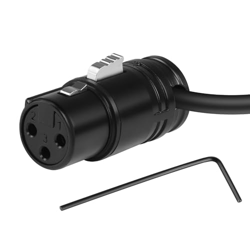 QIANRENON Kompakt XLR Mikrofon Löt Anschluss 3Pin XLR Buchse Löten Audio Adapter Verstellbarer 90° rechtwinkliger XLR Stecker, für dünne XLR Kabelverbindung/DIY, mit 0,9mm Schlüssel von QIANRENON