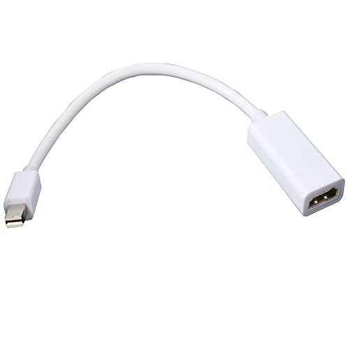 QIANRENON Mini DisplayPort auf HDMI Adapter 4K Mini DP Stecker auf HDMI Buchse HD Kabel für TB, Mainstream-Betriebssysteme, Monitor, Projektor usw. Weiß von QIANRENON