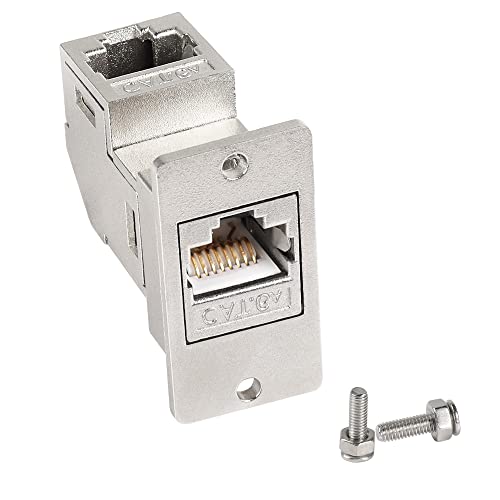 QIANRENON RJ45 Rechteckiger Panel 90° Winkel Adapter CAT6A RJ45 8P8C Buchse auf Buchse Metall Rechtwinklige Anschlüsse, Abschirmung,für industrielle Automatisierung medizinische Informationsnetzwerke von QIANRENON