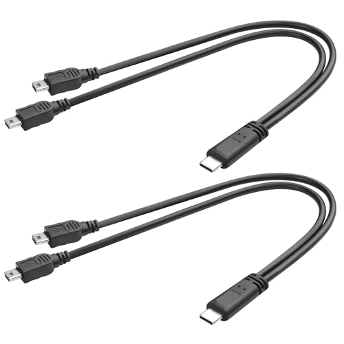 QIANRENON USB C auf 2 Mini USB Splitter Ladekabel 5V 3A USB Typ C Stecker auf Dual Mini USB Stecker Kurzes Kabel USB C auf 2 Mini USB 5Pin 1 in 2 Anschluss, Kein Datentransfer, 30cm/11.8in, 2Pcs QIANRENON USB C auf 2 Mini USB Splitter Ladekabel 5V 3A USB Typ C Stecker auf Dual Mini USB Stecker Kurzes Kabel USB C auf 2 Mini USB 5Pin 1 in 2 Anschluss, Kein Datentransfer, 30cm/11.8in, 2Pcs von QIANRENON