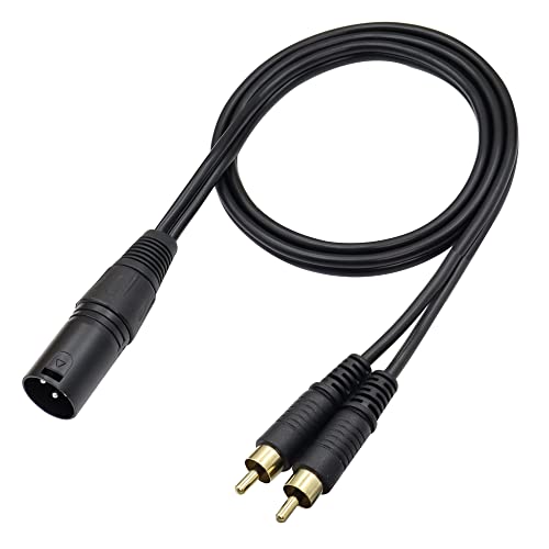 QIANRENON XLR Stecker auf Dual RCA Stecker Stereo Splitterkabel 3Pin XLR auf 2 RCA Mono Y Splitter Umwandlungsverl?ngerung Audiokabel, für Mischpult Verst?rker, KTV-Ausr?stung, Audio, 1m von QIANRENON