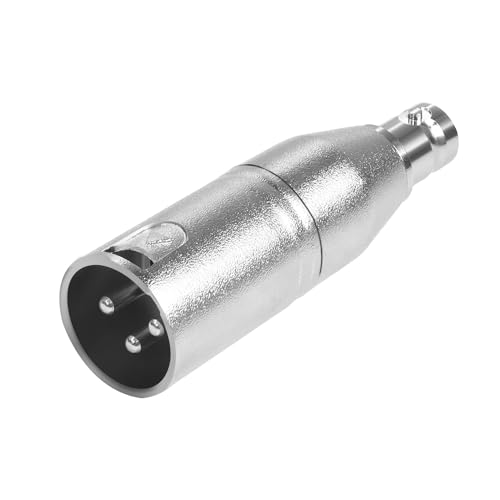 QIANRENON XLR Stecker auf BNC Buchse Audio Adapter Konverter 3 Pin XLR auf BNC Koaxial Analog Video Anschluss, Erweitert Umwandlung XLR/BNC, für Mikrofone Audiokamera RF Mischpulte von QIANRENON