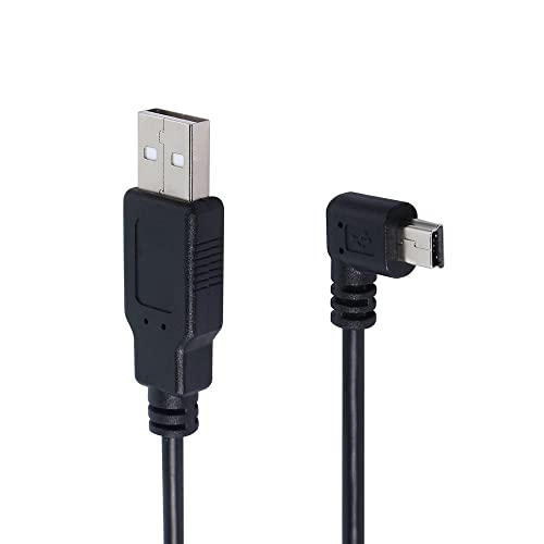 QIANRENON 90-Grad-Mini-USB-zu-USB-2.0-Verlängerungskabel Mini-5-poliger USB-B-Stecker, rechtwinklig zu USB-2.0-Stecker, Daten-GPS-Gerätekabel, 1,5 m (rechts gebogen) von QIANRENON