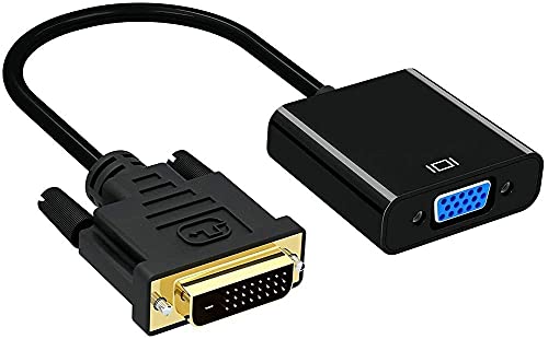 QIANRENON DVI-D auf VGA Adapter Dual Link 24+1 Stecker auf VGA Buchse Video Verlängerungskabel Adapter 1080p zum Anschluss von DVI-D-Systemen an VGA Monitore schwarz 9,8 Zoll (25 cm) von QIANRENON