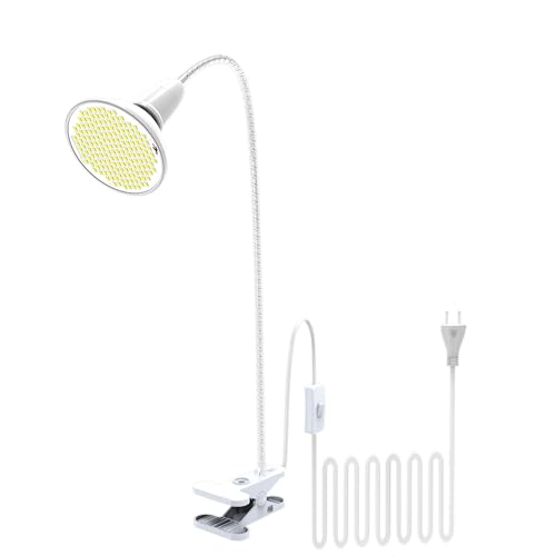 QIANYAN 200 LED Vollspektrum Pflanzenlampe, 360° Schwanenhals Wachstumslampe für Zimmerpflanzenwachstum Garten Gewächshaus, Starker Griffclip Fixiert mit E27 von QIANYAN