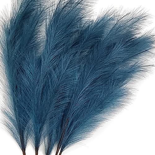 120cm Artificial Pampas Grass Bouquet DIY Vase New Year Holiday Wedding Party Home Decoration Plant Simulation Flower Reed(5pcs) (Blau) von QIANYUN