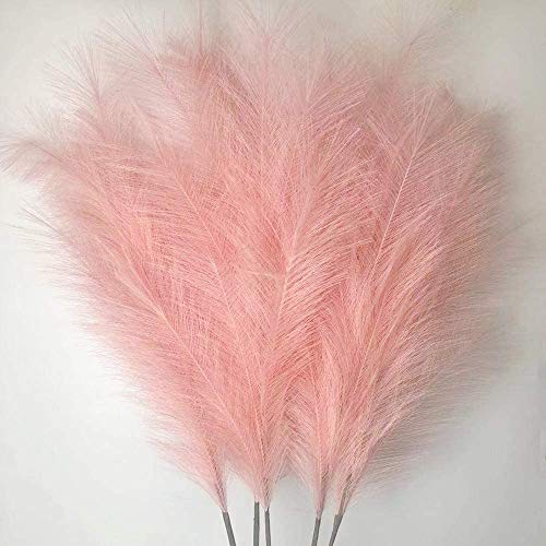 120cm Artificial Pampas Grass Bouquet DIY Vase New Year Holiday Wedding Party Home Decoration Plant Simulation Flower Reed(5pcs) (Rosa) von QIANYUN