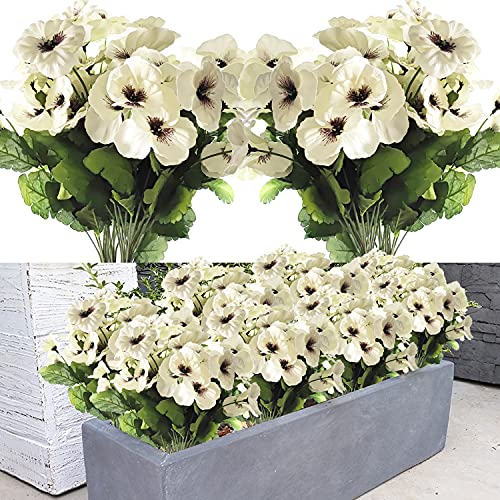 Künstliche Blumen, Stiefmütterchen, Seidenblumen, kreative Heimeinrichtung, Simulationspflanze für Hochzeit, Zuhause, Outdoor, Friedhof, Party, Dekoration, Größe 40 cm, Weiß, 4 Stück von QIANYUN