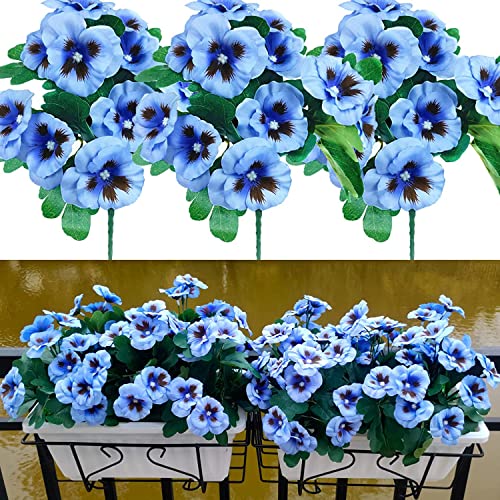 Künstliche Blumen aus Kunstblumen, Kunstblumen, Kunstblumen, Kunstpflanze, für Hochzeit, Zuhause, Outdoor, Party, Dekoration, Größe 30 cm, 8 Stück, Blau von QIANYUN