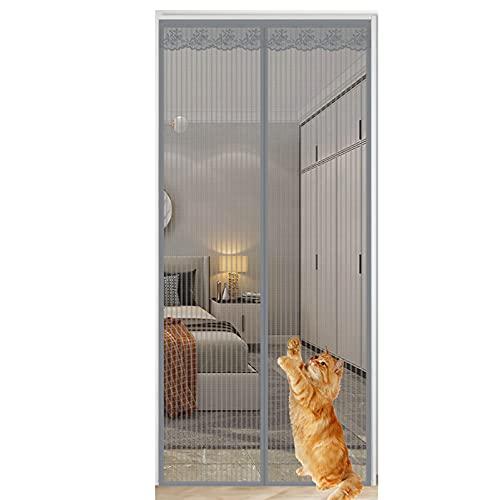 QIAOH Magnet Fliegengitter Tür 110x210cm, Insektenschutz Balkontür Magnet, Stärkere Magneten, Mückennetz Tür Mit Magnet, Fliegenschutz Balkontür Ohne Bohren von QIAOH