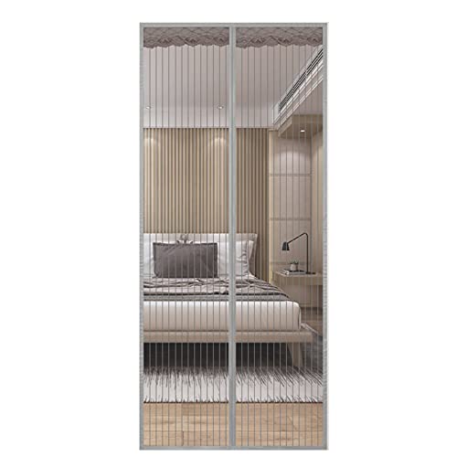 QIAOH Magnet Fliegengitter Tür 85x200cm, Insektenschutz Tür Balkontür Ohne Bohren, Schwarze Streifen, Mückenvorhang Terrassentür Magnet, Moskitonetz Tür von QIAOH