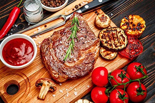 QIAOYUE Malen nach Zahlen für Erwachsene und Kinder malen Wohnzimmer Schlafzimmer Küche Dekoration Leinwand 40X50Cm (Rahmenlos) - Fleisch Lebensmittel Hintergrund Food Steak von QIAOYUE